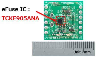 これは、eFuse IC 応用回路 (過電流保護強化) の画像です。